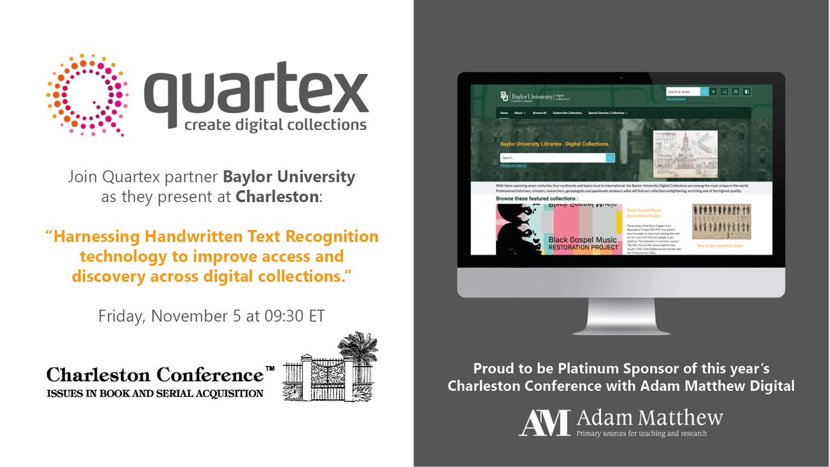 QuartexNews's tweet photo. Today at #chsconf2021 @chsconf Darryl Stuhr from @BaylorLibraries presents "Harnessing #HandwrittenTextRecognition technology to improve access and discovery across #digitalcollections" in the context of the library's Browning Letters collection. https://t.co/OaJM5VwtyM https://t.co/jsHmx9PW5D