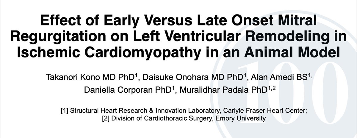 Murali Padala PhD (@padalalab) on Twitter photo Our work on the impact of mitral regurgitation on cardiac remodeling continues, with this new study accepted in JTCVS, " Early vs. Late Onset Mitral Regurgitation on Cardiac Remodeling in Ischemic Cardiomyopathy". <a href="/MichaelHalkos/">Michael Halkos MD, MSc</a> <a href="/EmoryCTSurgery/">Emory Division of Cardiothoracic Surgery</a> <a href="/kanikakalra_MD/">Kanika Kalra MD</a> Our work on the impact of mitral regurgitation on cardiac remodeling continues, with this new study accepted in JTCVS, " Early vs. Late Onset Mitral Regurgitation on Cardiac Remodeling in Ischemic Cardiomyopathy". <a href="/MichaelHalkos/">Michael Halkos MD, MSc</a> <a href="/EmoryCTSurgery/">Emory Division of Cardiothoracic Surgery</a> <a href="/kanikakalra_MD/">Kanika Kalra MD</a>