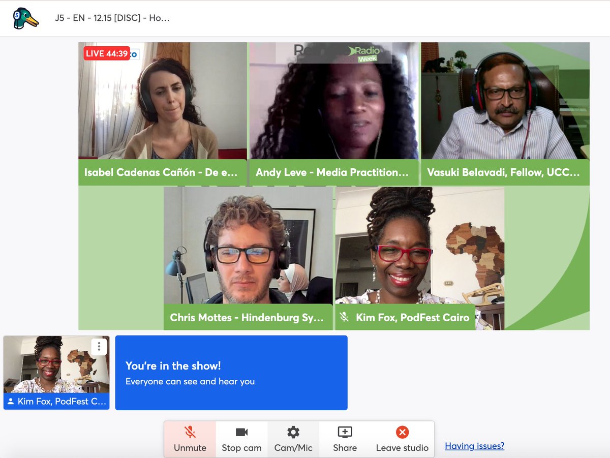 KimFoxWOSU's tweet image. Just finished up my UNESCO #RemoteRadioWeek session moderated by @AndyLeve along w/ @txabela_cc @vbelavadi and @chrismottes from @HindenburgNews. Good info and good tips for #podcasting and community radio. @RadioStudies