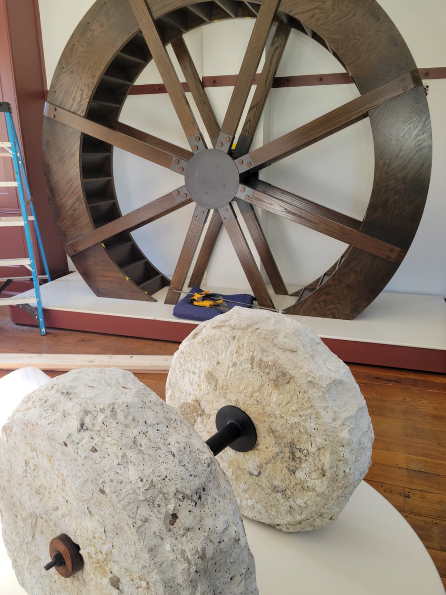 shakervillageky's tweet photo. Finding out that moving 500+lb mill stones isn't as easy as you may think...but totally worth it for a cool upcoming exhibit on Shaker industry!
#ShakerVillageKY #MillStones @US_IMLS @KyHistSoc #Kentucky #Industry #Museum #WaterWheel #Exhibit #TravelKY #VillageatWork #Mills https://t.co/8nNDvjj1RC