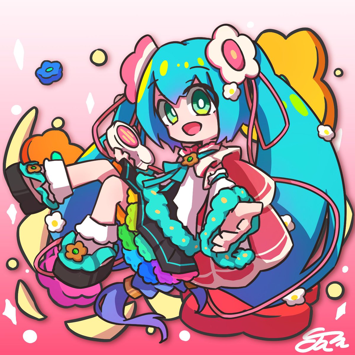 初音ミク ,null 「🌱✨🌸#マジカルミライ2021 🌼✨🌱
幕張始まった…楽しみ……!!!!」|じゃむ 🚼のイラスト