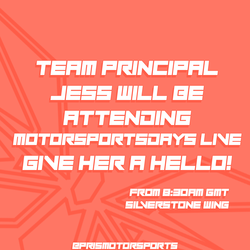 PrisMotorsports's tweet photo. Our Team Principal @JamieJessMartin will be at @MSD_LIVE tomorrow with @goforthegapco and @KadanComputers!

If you see her walking around, come and say hi!

#MSDLive https://t.co/I4LX669lL3