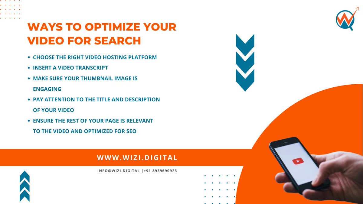 WiziLtd's tweet photo. Ways to Optimize Your Video for Search
#videomarketing #youtubemarketing #youtubeseo #videoseo #videomarketingtips #videomarketingstrategy #videomarketingforbusiness #videomarketingexpert #videomarketingservices #videocontentmarketing #videomarketingforbusiness #videopromotion https://t.co/kV1aLBITTC