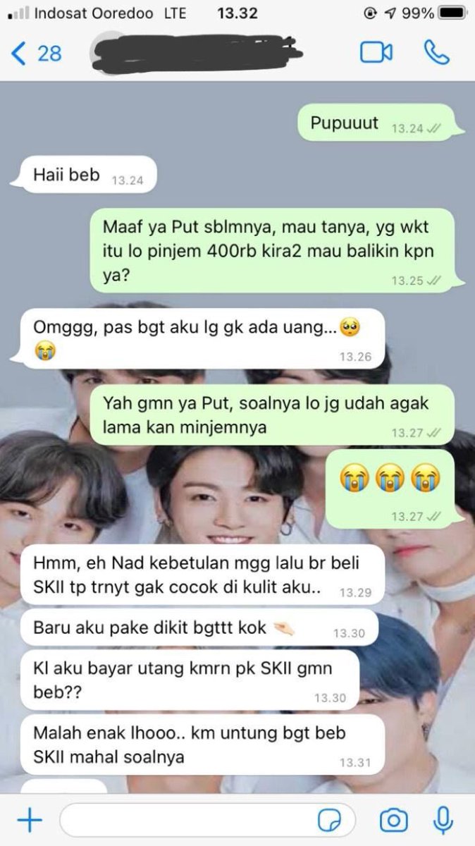 AREAJULID's tweet photo. WDYT? Tmn gue hobi ngutang, tp tiap hari update unboxing paket.

Pas gue tagih eh dia malah blg mau ga dibayarnya pk SKII yg br dia beli, krn ga cocok di kulit dia😭

Terlalu😔 Bisa2nya beli SKII, sampo gue aja msh diisi aer kl abis. Kalian ada ga cerita tmn yg 'terlalu' ky gini? https://t.co/iJf0MsjLbZ