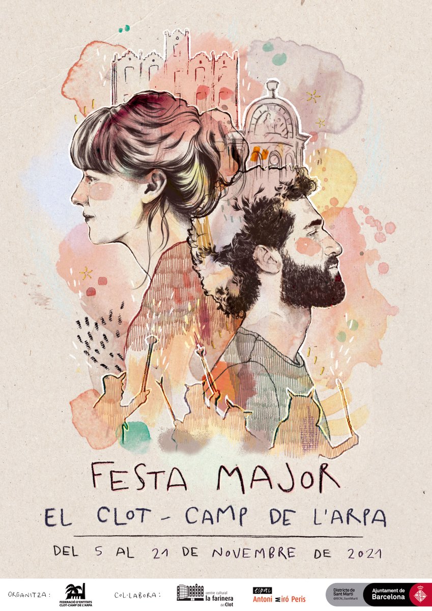 📣 Avui comença la 🎉Festa Major del Clot-Camp de l’Arpa! Consulta la programació d’activitats que ha preparat la @clotfede en el seu Web:(bit.ly/3kb7ksG) o descarrega’t l’App➡(bit.ly/3EKc1Bx)
🎨<a href="/JuditMiau/">Judit Miau</a>
 #FEstaMajorClotCarpa  #clotfede  #casaleamp #santmartí