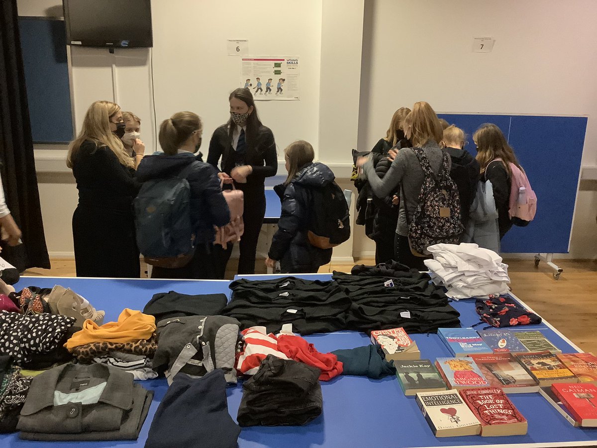 Fantastic first week of out swap shop! One of the initiatives to come out of <a href="/1point5MAX/">1.5 MAX: Global Schools Summit</a>!  This week, at least 50 items have been saved from landfill &amp; we’ve made £48 to go back into sustainable projects! Keep bringing in your unloved clothes,uniform (good condition) &amp; books 📚