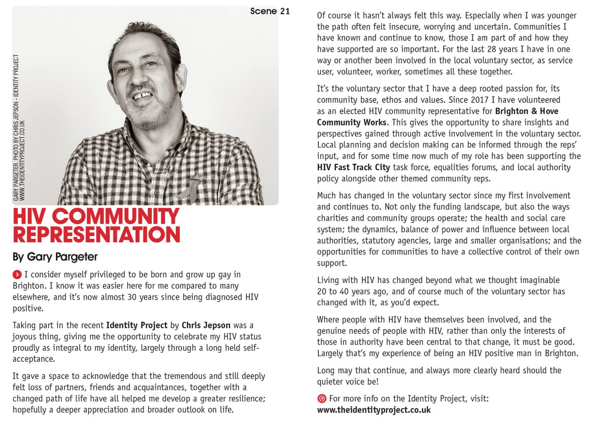 ChrisJepson's tweet photo. Huge thanks to Gary Pargeter of @LunchPositive and @SceneLGBTQ Magazine for supporting @TheIdentityPro – my portrait of the LGBTQ+ community – in their World AIDS Day issue (p21)
See it on my website
https://t.co/e0tpFCP4Tr
Or read Scene online:
https://t.co/g5tgzl39Mq
#identity https://t.co/2pBTbppIex