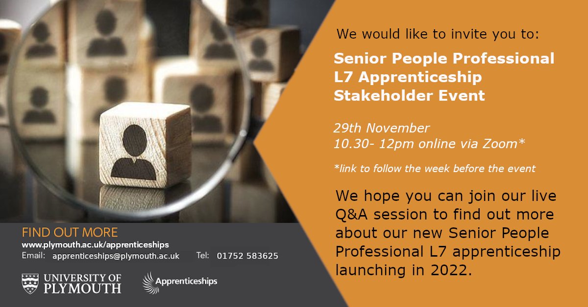 Apprentice_UoP's tweet photo. We are launching our Senior People Professional #Apprenticeship- MA #HumanResourceManagement in Sept 2022 and would like to invite you to an information session on the 29th November at 10.30am.

Register here: https://t.co/knv5PyVDHP

#CIPD #degreeapprenticeships #workbaseddegree https://t.co/GtmZYu2A8w