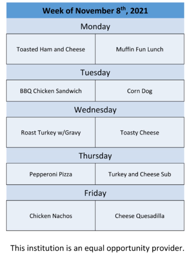 RRESPandas's tweet photo. Here are the lunch menus for the next two weeks in November. 😃 #RRESPandas https://t.co/x6EAGyvAzc