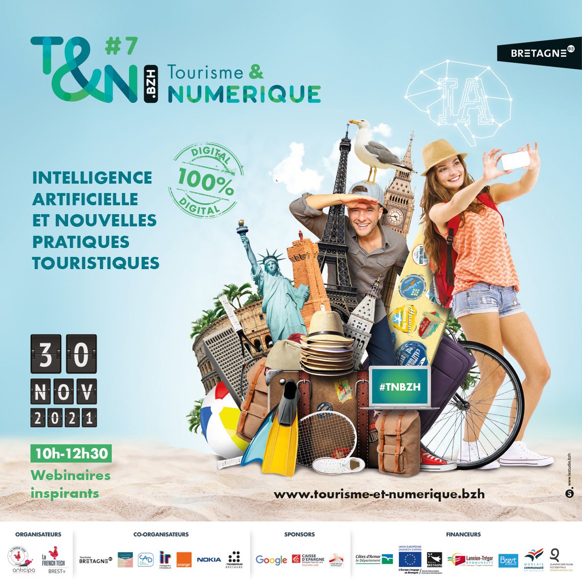 📢 Tourisme &amp; Numérique #7 dévoile son programme !
De 10h à 12h30 le 30 nov. venez découvrir les enjeux de l'#IA sur le #Tourisme avec les interventions de <a href="/bookingcom/">Booking.com</a> <a href="/GoogleFR/">Google FR</a> #AdvancedTourism <a href="/orangebusiness/">Orange Business</a> <a href="/CRT_Bretagne/">Tourisme Bretagne</a> ... Edition 100% digitale
👉tourisme-et-numerique.bzh 😎