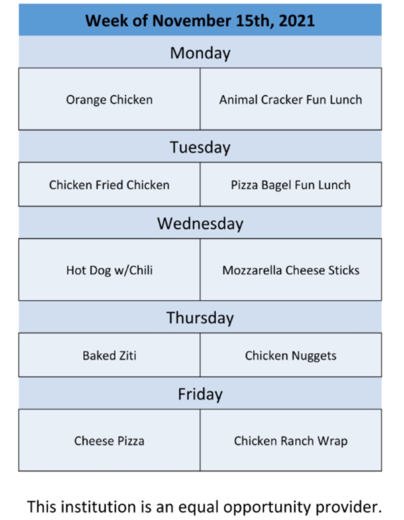 RRESPandas's tweet photo. Here are the lunch menus for the next two weeks in November. 😃 #RRESPandas https://t.co/x6EAGyvAzc