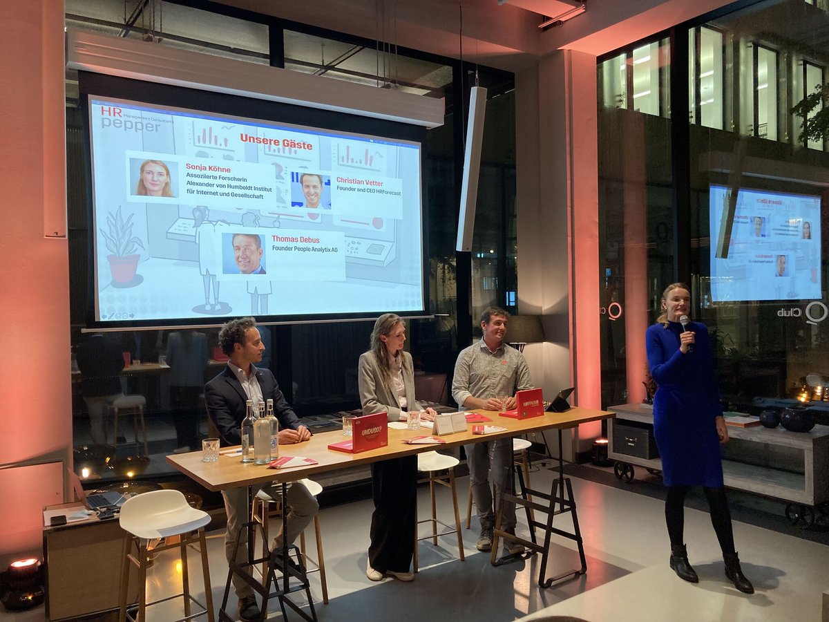 peopleForecast's tweet photo. 👏 Christian Vetter joined a #peopleanalytics talk at @HRpepper_ Digital Transformer Club. Happy to share the stage with such prominent experts and meet all the fantastic participants!
#HRForecast #HRpepper #digitaltransformerclub #berlin https://t.co/ZmbF7JOA15