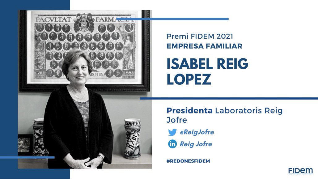 peixco's tweet photo. Ahir vespre vaig tenir el privilegi de lliurar un dels 9 premis de @FundacioFidem. Una de les #ReDones va ser la Sra. ISABEL REIG LOPEZ; Presidenta de @ReigJofre. Empresaria i farmaceutica de 81 anys lidera una empresa cotitzada i alhora familiar en 3a generacio.🔝#ellasdeciden https://t.co/Fi2kZy4qzj