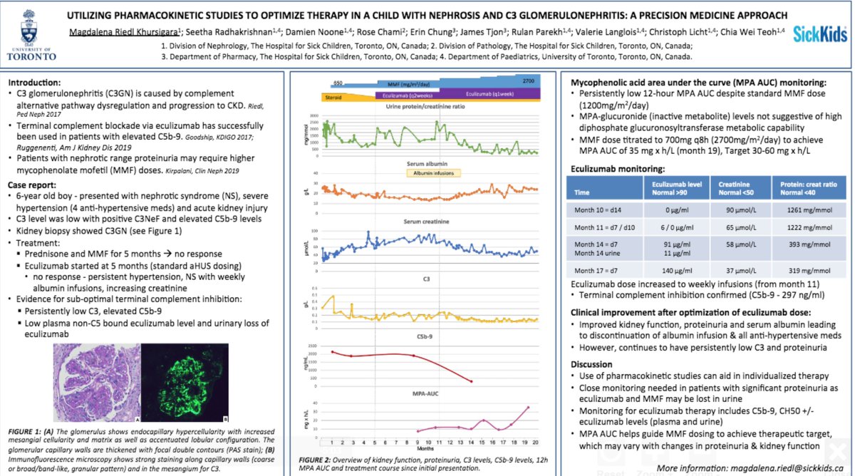 MagdalenaRiedlK's tweet photo. Check out my eposter PO1555 on utilizing pharmacokinetic studies in a patient with C3G and eculizumab. @ASNKidney #KidneyWk 
Thanks to my supervisor @ChiaWeiTeoh for all his support. https://t.co/aDnMfJlsNm