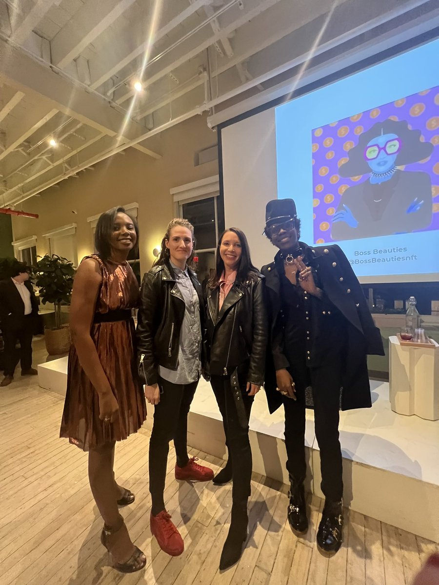 BossBeauties's tweet photo. We can’t think of a better way to spend the last night of @NFT_NYC! 

Speaking with these brilliant women about their journey in the space was a true honor 🚀✨

Thanks @xiorcal_eth for lining up this incredible panel at @the_wing  @lisacmayer @_mecyver @flynnkristina 💕 https://t.co/rY0CHVQ1IU