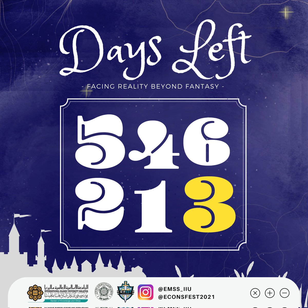 3 more days to go!⏳ 

Don’t forget to mark your calendar if you haven’t done it yet ✊🤩

For more information, can visit our linktree account for the latest updates! 🤩

linktr.ee/econsfest21