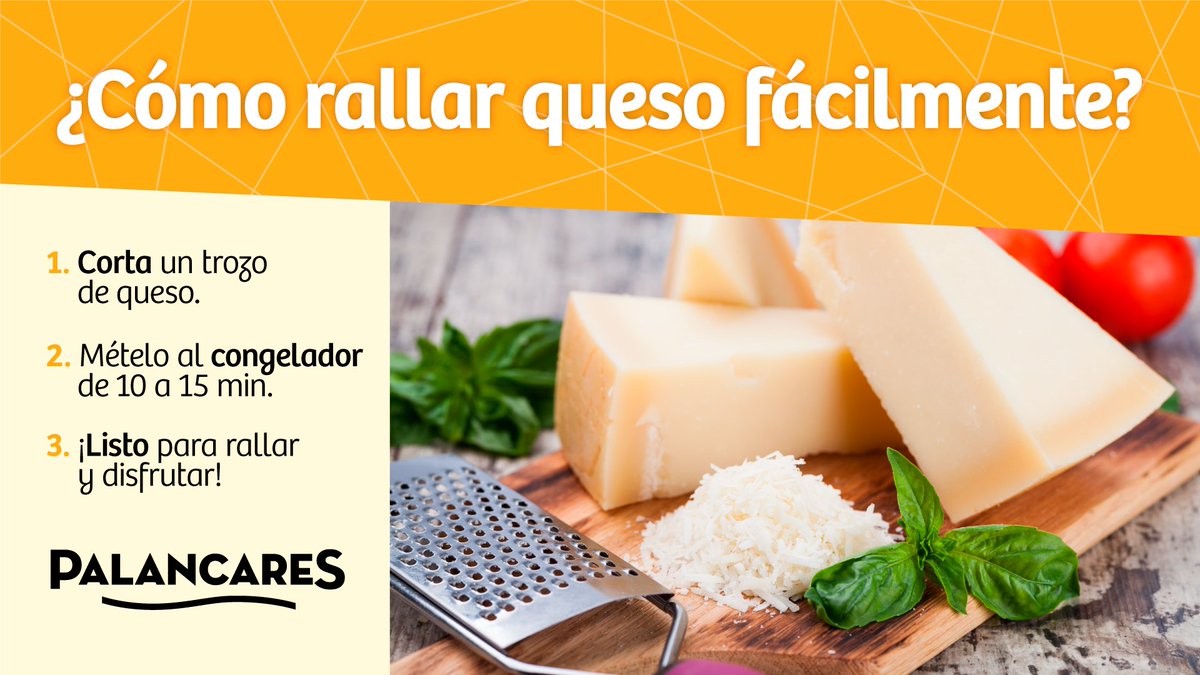 quesopalancares's tweet photo. ¿Cansad@ de que se te quede una masa pegajosa de queso semiblando cuando quieres rallar queso? 😉 ¡Hay una solución sencilla!
Cuéntanos, ¿en qué recetas añades queso rallado?
🧀 #palancares #quesopalancares #queso #saludable #murcia #regiondemurcia #bullas https://t.co/6jakK90Nek