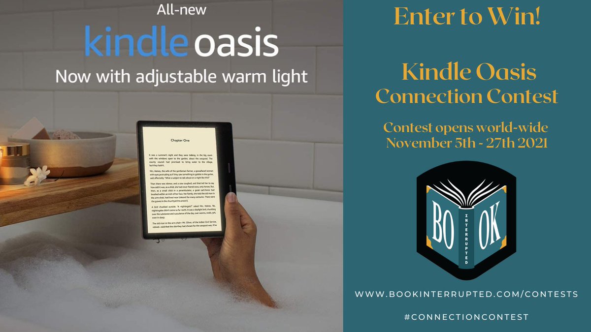 InterruptedBook's tweet photo. Book Interrupted is doing another Connection Contest! Enter to win a waterproof Kindle Oasis. Contest opens today! Go to https://t.co/oYdJXGQZ9J to find out more.
#connectioncontest @entertowin #kindleoasis #bookinterrupted #contests #giveaways https://t.co/Z4rqXrOyg7