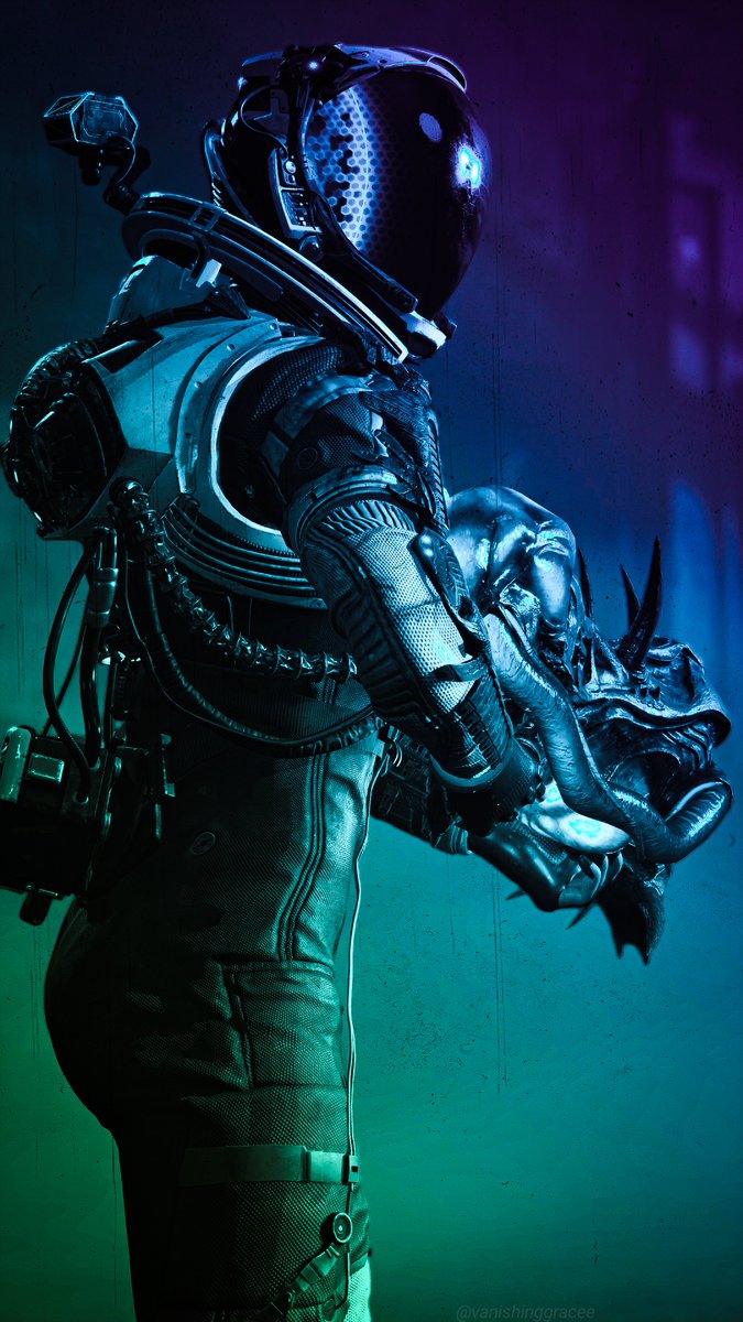 Retr0x47's tweet photo. "The world is my home in an uncaring universe and I do not wish to leave." 

[Vertical shot, click and expand please]
 #Returnal #Returnalween #PlayStation5 #PSBlog #PS5 #PSshare https://t.co/BeDiHw8jbX