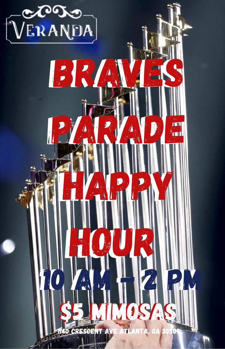 VerandaATL's tweet photo. Surprise! We're opening to start the party early for the parade!! See y'all there 😈 https://t.co/9xGR1kkb8I