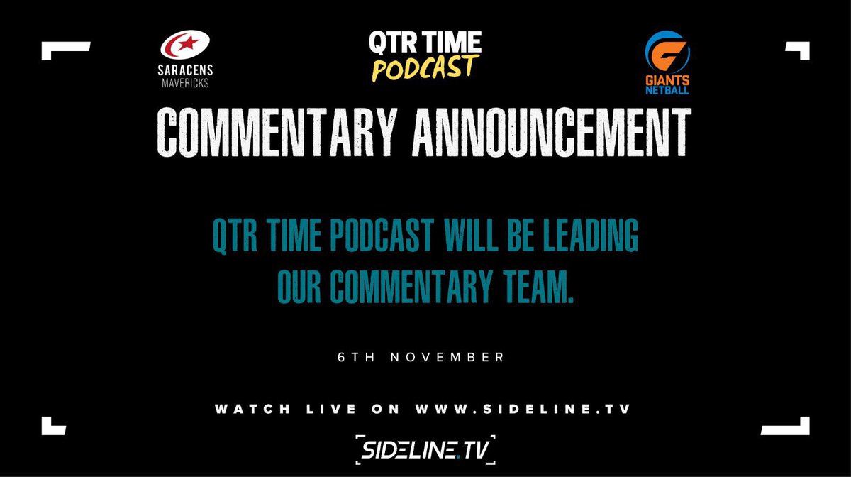 QtrTimePod's tweet photo. 🚨 COMMS NEWS 🚨

We are super excited to be leading on commentary for this epic clash tomorrow! 🤩 ⚔️

Lucy P will be joined by a special guest courtside for @SaracensMavs vs @London_Giants 🎙

Buy your streaming pass from @sideline_tv, coverage starts at 3.45pm tomorrow! 📺 https://t.co/iaT3nxfE2x