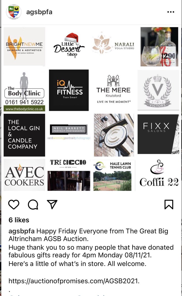 pfaagsb's tweet photo. The Great Big Altrincham AGSB Auction has had amazing support from families and businesses in Trafford. Thank you for all the great donations to raise funds for AGSB  Mental Health programs and The Teenage Cancer Trust.
Join in:
https://t.co/RtovLdABDR.   Starts Monday 4pm https://t.co/2jORwGU0Tx