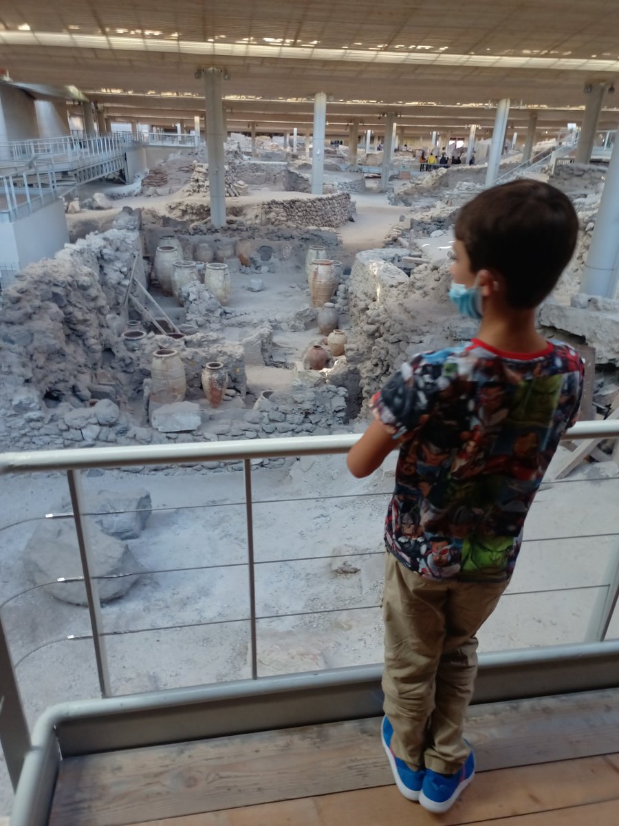 Akritiri in Santorini. 
Where everything is very dusty.