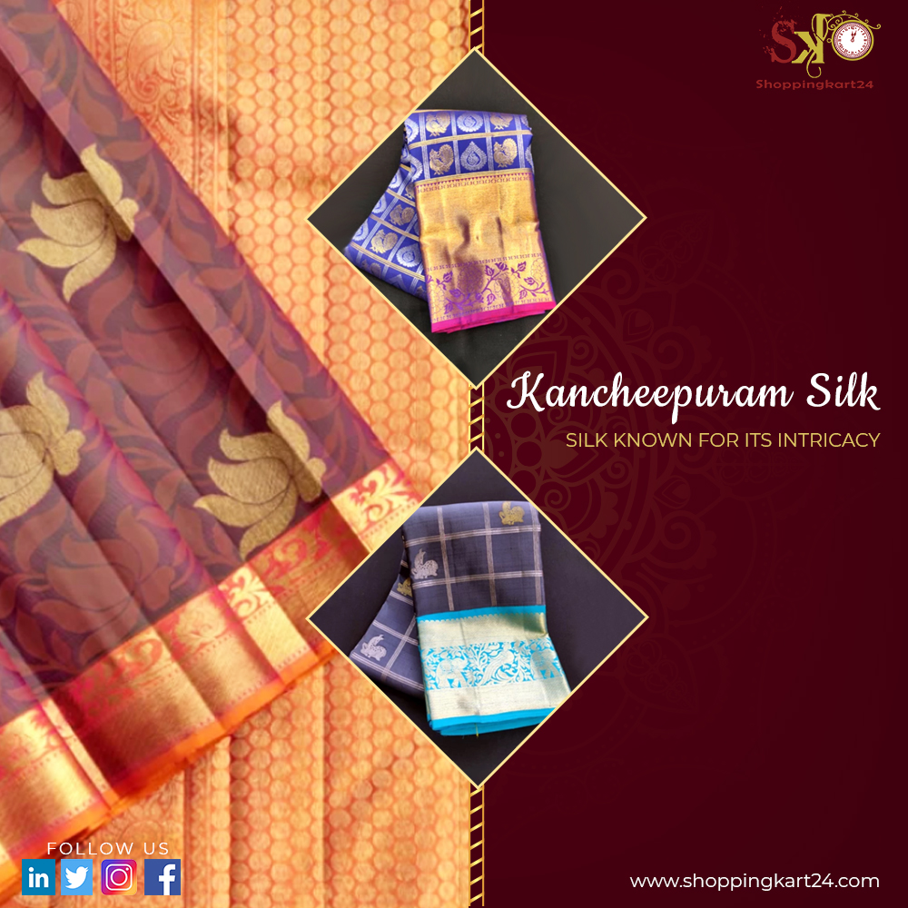 AuthenticGI_'s tweet photo. The #Kanchipuram #silk #saree is a type of silk saree created in #TamilNadu, #India, in the #Kanchipuram district. 
Shop now: https://t.co/6hXZ8TSFPw 
Contact: +91 9161898733 
#geographicalindications #atamnirbharbharat #vocalforlocal #textile #handloom https://t.co/q9I1QRFIIQ