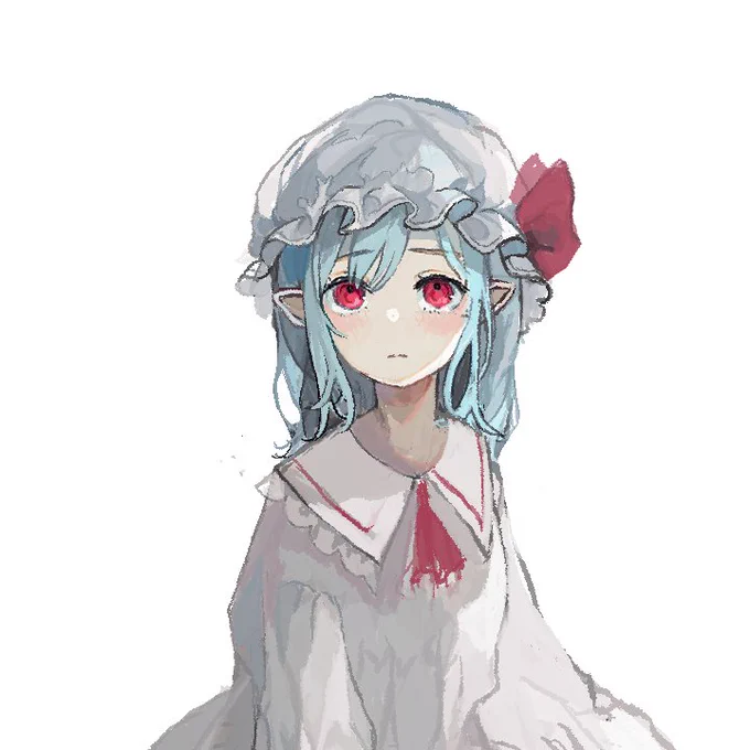 お顔マジかわいいから見て
これから背景に手を付けます(まっしろ)
#東方Project  #東方イラスト  
#レミリア・スカーレット 