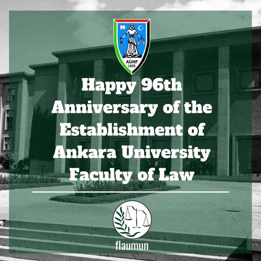 flaumun's tweet photo. The Ankara University Faculty of Law has been contributing to this end for 96 years being well aware of its historical honorable mission. 
We wish to celebrate many more with our school, which is celebrating its 96th anniversary today !💙🎊 https://t.co/Ep2urDnC6e