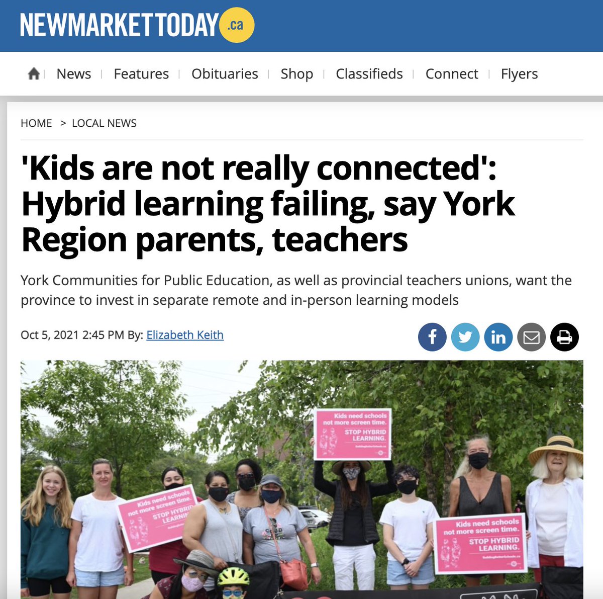 ItsJustMe_LisaD's tweet photo. I took screenshots of a few (of many!) articles discussing the negative impacts of hybrid learning. How many more will be required for the government and school boards to get the picture? #NoHybridNo150 https://t.co/LAap5OsueH