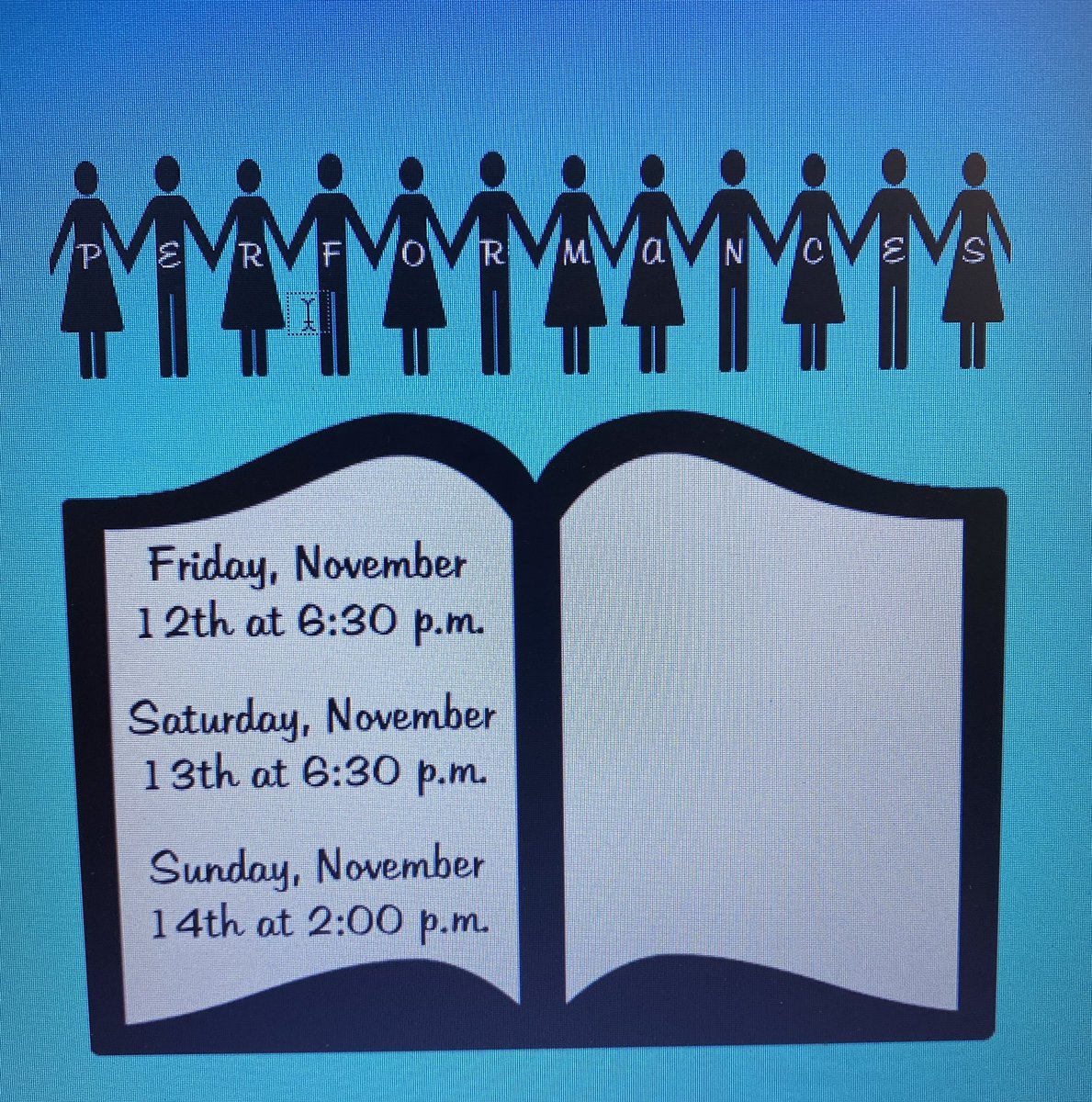 We are officially ONE WEEK from showtime. 

BHS Theatre is proud to present an original musical with songs from shows you know and love. 

Show dates are 
Friday, November 12th @ 6:30
Saturday, November 13th @ 6:30
Sunday, November 14th @ 2:00 

Hope to see you there!