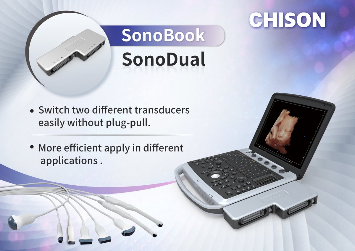chisonmedical's tweet photo. SonoBook SonoDual
Switch two different transducers easily without plug-pull.
More efficient apply in different applications .
#SonoBook #CHISON #ultrasound https://t.co/cagKmteDLo