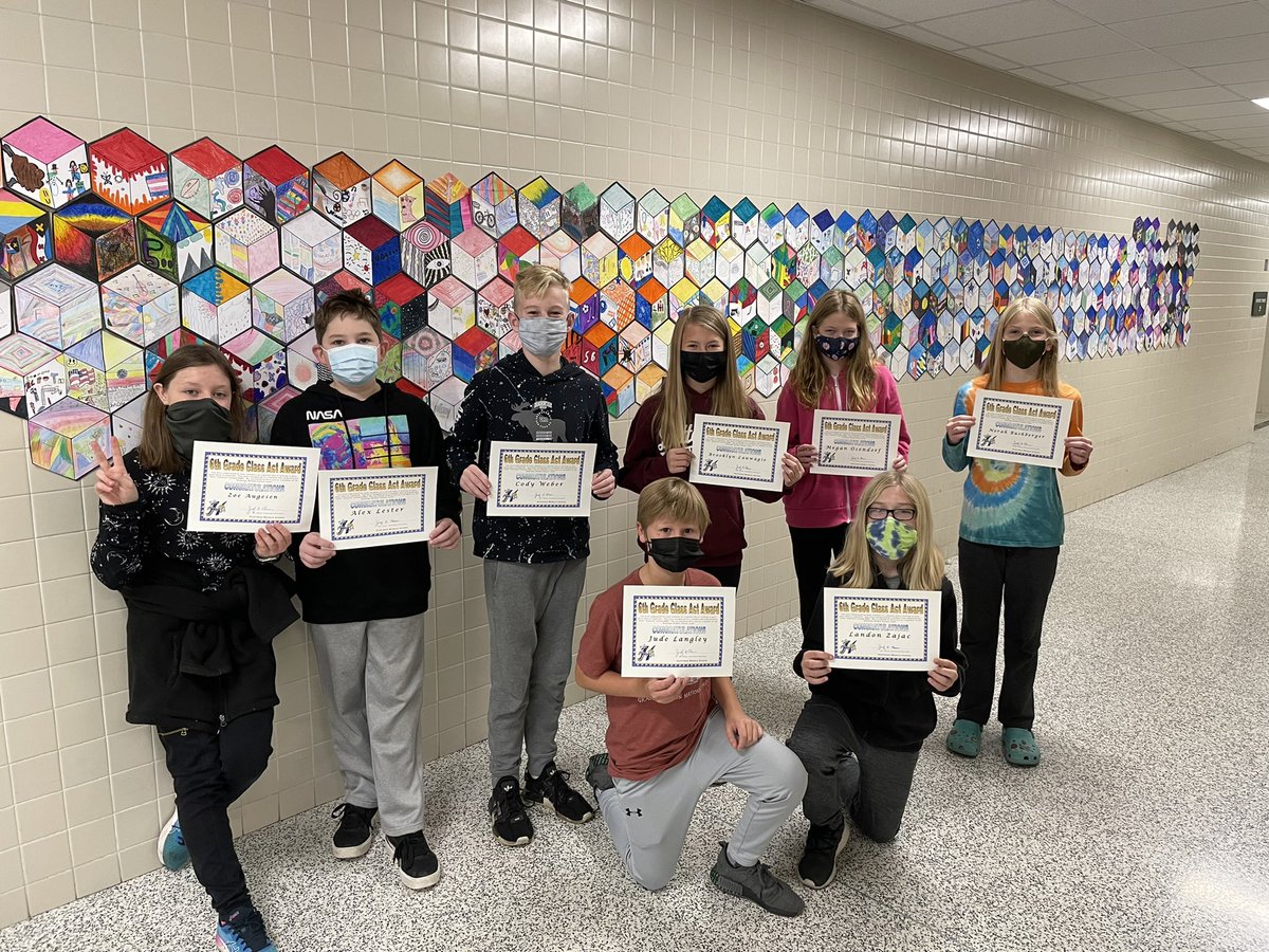 mn_hastings's tweet photo. HMS October Class Act Awards! These 5, 6, 7, and 8th graders were awarded by their teachers as a person who is a great role model for safety in our school! Thanks for living the Raider Way! https://t.co/4Or6ksdkn7
