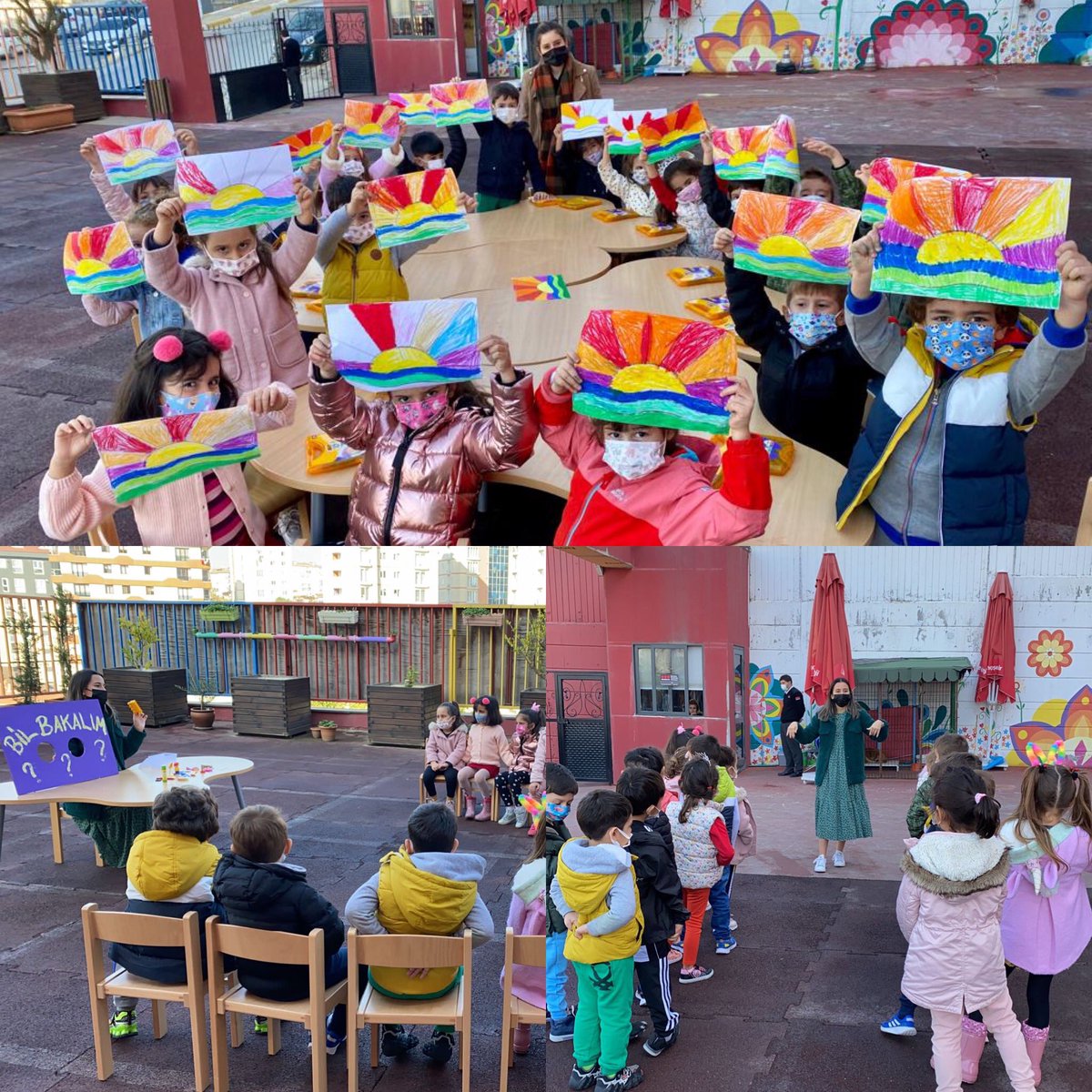 bk_atasehir2's tweet photo. “Okul Dışarda Günü” etkinliği kapsamında, anasınıfı öğrencilerimiz Görsel Sanatlar ve BSK derslerini bahçede gerçekleştirdiler. Ayrıca bir çok farklı etkinliği okul dışında yaparak keyifli zaman geçirdiler. 😍🌳🎨🎈 https://t.co/47Dlevx1Ln