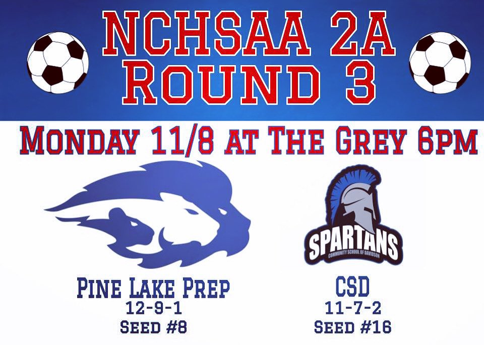 PLPboyssoccer's tweet photo. SWEET 16 is set!
🗓 Monday 11/8
⚽️ hosting the CSD Spartans
📍#atTheGrey
⏰ 6pm
🎟 $8(+fees) link in bio
#letsgoooo #Round3 #elclasico #rivalry #playoffs #nchsaamsoc #PLPvsCSD #beatCSD @PLP_Athletics @PineLakePrep https://t.co/fjDWgDj5g8