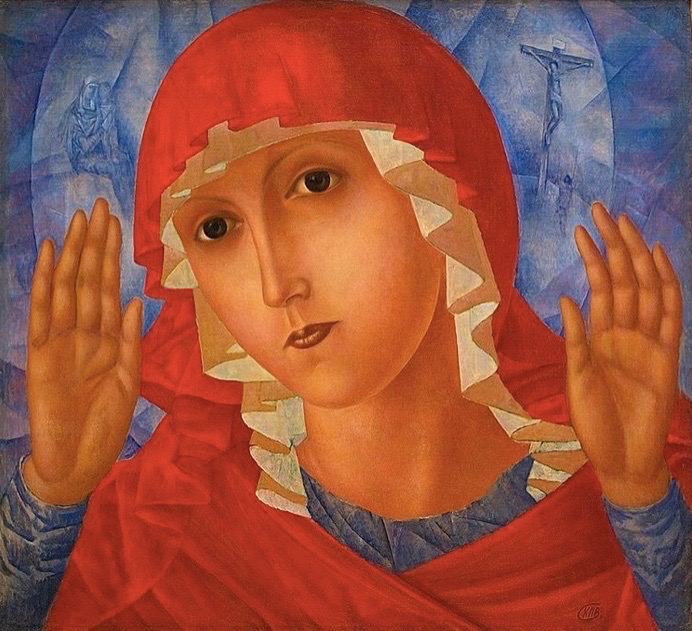 143 года со дня рождения Кузьмы Петрова-Водкина.
.
Богоматерь Умиление злых сердец. 
1914—1915. 
Холст, масло. 100,2 × 110 см