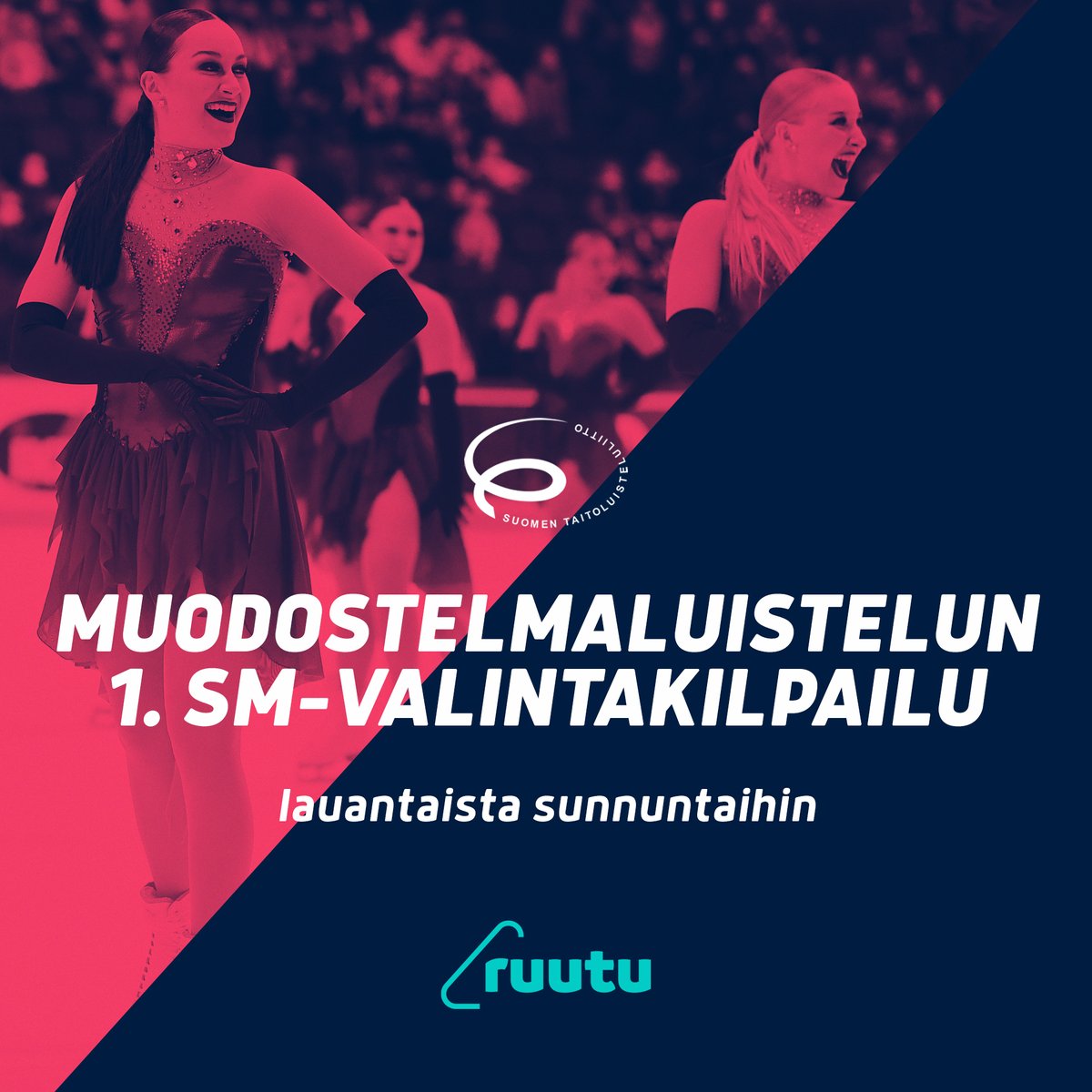 RuutuUrheilu's tweet photo. Muodostelmaluistelun SM-seniorit, -juniorit ja -noviisit avaavat kilpailukautensa viikonloppuna Helsingin jäähallissa - ja niin myös Ruudussa! ⛸🤩 Ensimmäisen SM-valintakilpailun aikataulun löydät: https://t.co/NvFvk4hnR5 #muodostelmaluistelu #ml1sm2021 #skatingfinland https://t.co/1jXCCJpfAQ