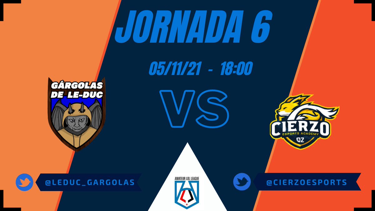 LeDuc_Gargolas's tweet photo. Tarde de League of Legends!! estáis preparados?

🏆 @ALL_lolleague 
🆚 @CierzoEsports 
🗓️ 05/11/2021
⏰ 18:00

#GoGargolas #StrongLikeARock https://t.co/kzesL5UvbL