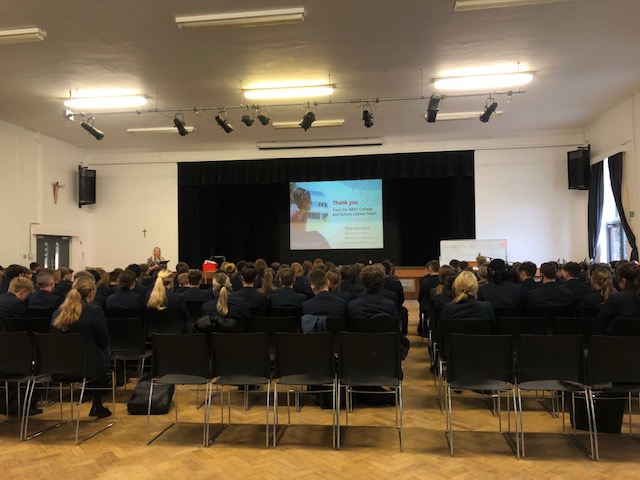 B_FCSchools's tweet image. Another great morning assembly with @bedeslytham talking all things Post 16. Thanks so much for having me! We&apos;ll be back on the 15th for your Careers Event. We hope to see you there! #staylocalgofar