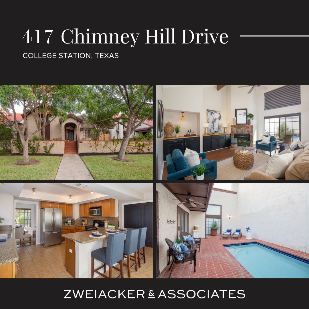 Sensational Spanish Style Retreat with Pool
​417 Chimney Hill Drive, College Station, TX 77840
​2 Bedrooms | 2 Total Baths | 1,996 SqFt  bit.ly/3GQnX6C