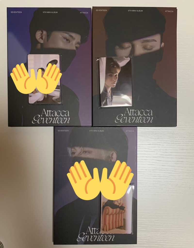 _____rn10j's tweet photo. SEVENTEEN セブチ Attacca アタッカ HMV トレカ レイヤードカード カラット carat 交換

【譲】写真1枚目

【求】ジョンハン （優先）、スングァン

バーノン→バインダー＋トレカ
スングァンと交換

お気軽にお声掛けください💎 https://t.co/zzsUtP6ldu