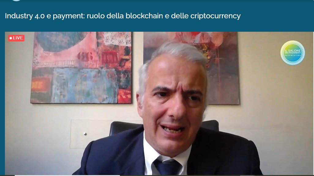 Blockchain4inno's tweet photo. E' la volta al #salonepagamenti di Romano Stasi, Segretario Generale @ABI_Lab che racconta di #ABILabChain l’infrastruttura DLT del settore bancario italiano che oggi ospita 100 nodi di banche che operano sulla rete grazie al progetto Spunta Banca #payvolution #infuturiamoci https://t.co/jULwLCBEfY