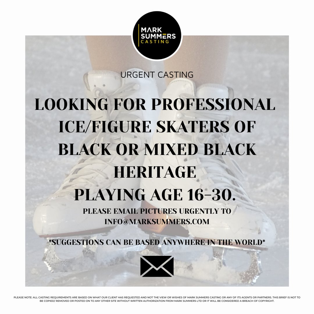 marksummerscast's tweet photo. Urgent worldwide #castingcall amazing paid opportunity winter sports athletes WW campaign for Olympics . Filming across the world. We are looking for diverse  #icehockey #figureskater #snowboarder #Skeleton #athletes global #castingdiretors #marksummers  info@marksummers.com RT https://t.co/zHGIC51EF0