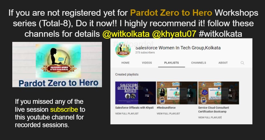 rameshsfdc's tweet image. Pardot Day-3: 
Pardot Tracking system can be leveraged across the Salesforce applications, Email Marketing is primary channel to reach target audience. You can send mass emails, track activities &amp;amp; report them.
@witkolkata @Pardot @khyatu07 @Somyakrishna12 #witkolkata #witpardot