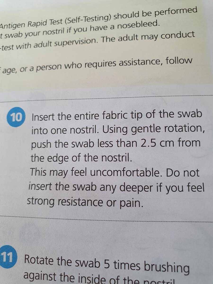 tebbo's tweet photo. @PrimaryCareNHS Did you know there's an error in the Flowflex test kit? The word 'no' is missing in front of'less'. https://t.co/YjF7KZFbzN
