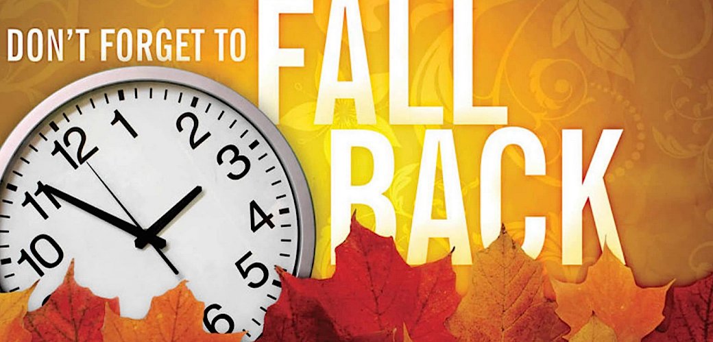 It's #DaylightSavingTime !!

This Sunday, don't forget to turn your clocks back one hour at 2:00 a.m.

If you're going to bed before then, you can always turn them back before you go to sleep. 

Enjoy the extra hour of sleep.