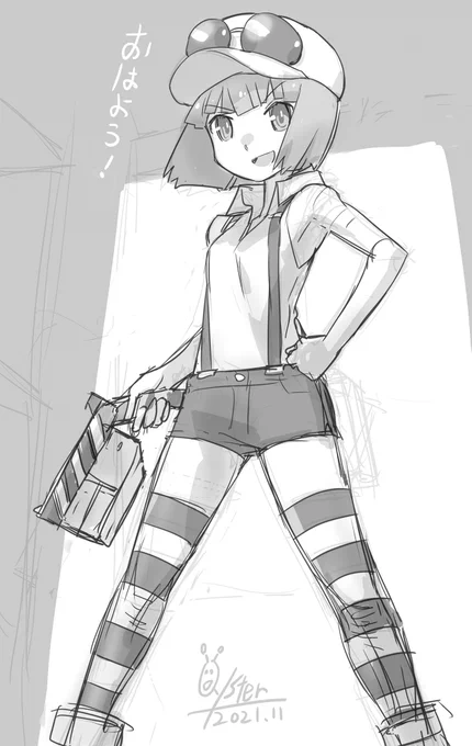 【業界的な】おはようございます川島カントク。下書きです。#オハヨウ絵 