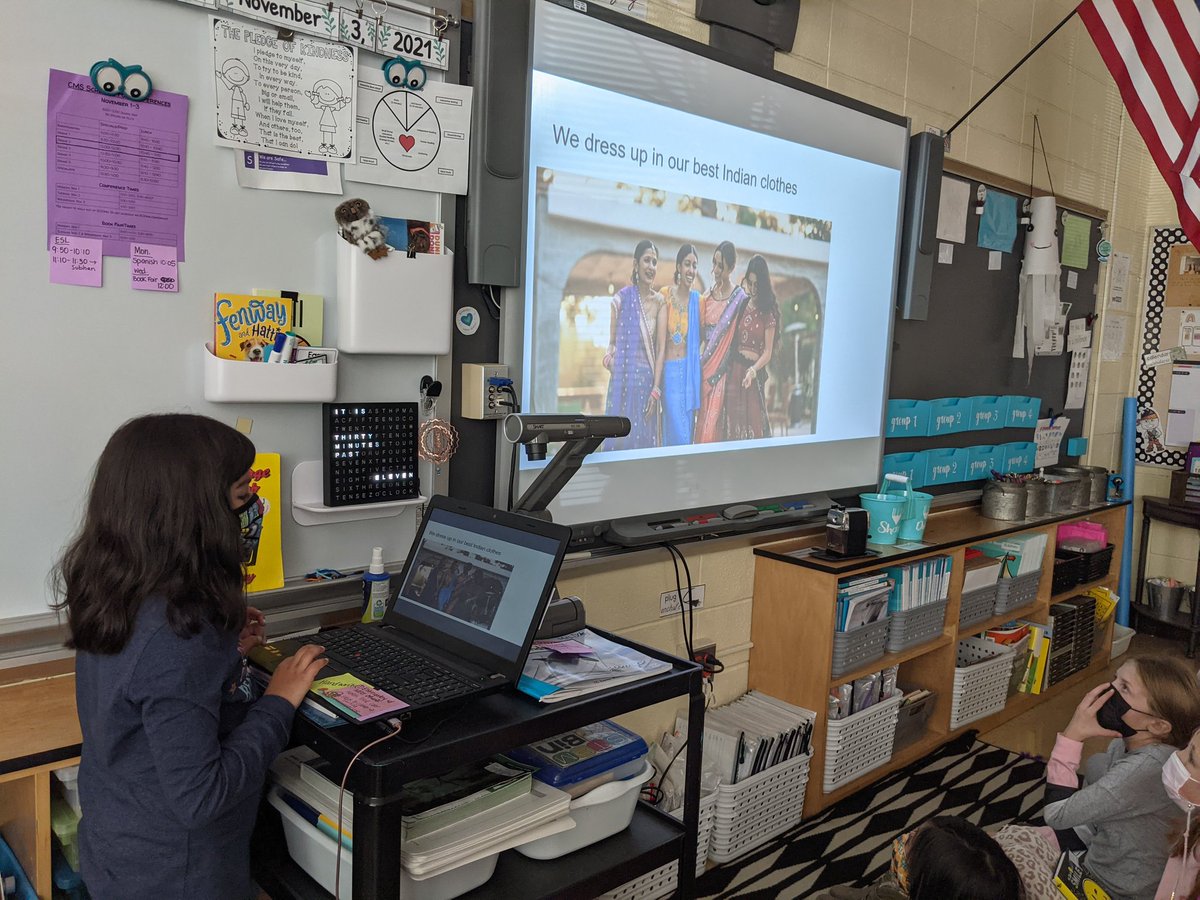 We had a special "teacher" this week who helped us learn more about Diwali! Interactive read aloud and a Slides presentation! We learn best when we learn from each other ❤️ #thisisCMS <a href="/CMSmtolive/">CMS Elementary School</a>