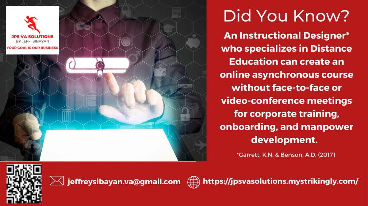 jps_solutions's tweet photo. 😀 Asynchronous learning  provides flexibility, time for self-reflection, and the convenience of learning at your own pace. An Instructional Designer can help! 👍 #generalvirtualassistant#virtualofficeassistant#virtualbusinessassistant#hirevirtualassistant#virtualassistantcompany https://t.co/b27Z9oLWCp